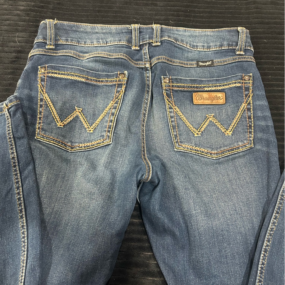 Wrangler Women's Denim Skinny Jeans with Tan Stitching